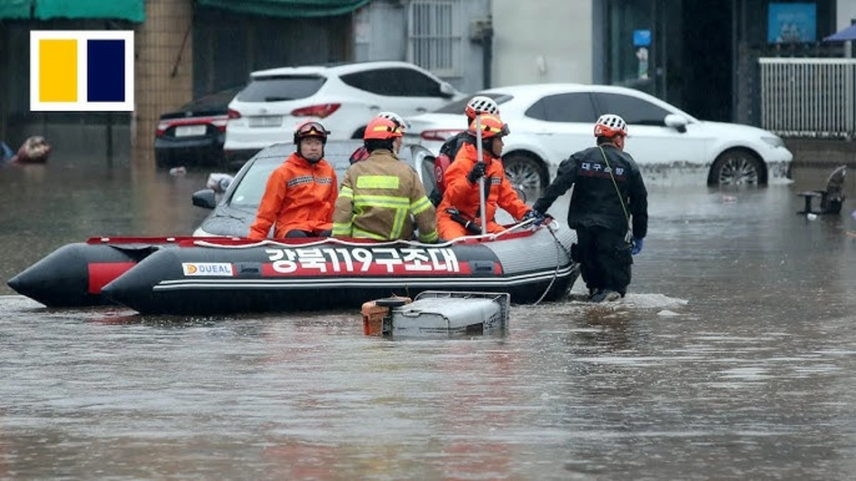 Четыре человека погибли, более 5 000 эвакуированы из-за наводнений в Южной Корее