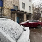 Снег выпал в Уральске 10 апреля