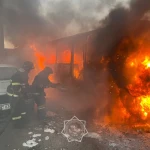 В Уральске загорелся автобус: водитель получил ожоги